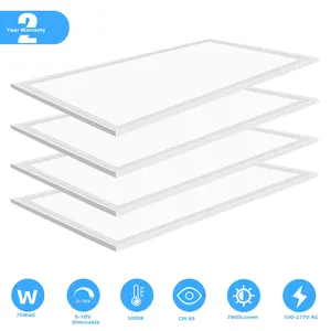 4Pack 2x4 LED Flat Panel Light Drop Ceiling Office Shop Commercial Warehouse Fixture, 7800 Lumens,55W, 5000K, Dimmable (0-10V), Dustproof ETL TikTokShopBlackFriday