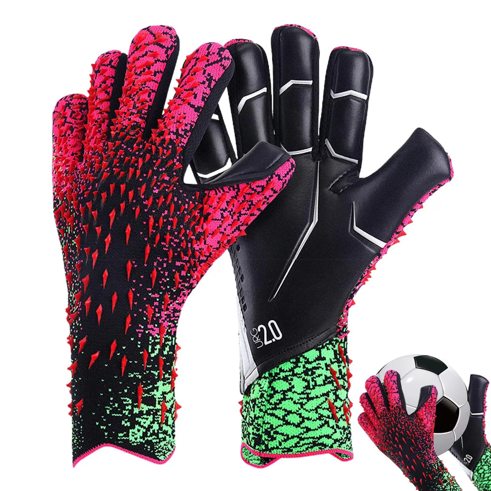 Soccer Goalkeeper Goalie Gloves Strong Grip for The Toughest Saves, with 4MM Latex Anti-slip and Breathable forYouth and Adult