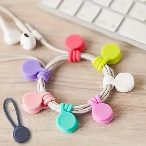 10-Piece Colorful Magnetic Silicone Tie Straps, Multifunctional Cable Tie, Reusable USB Cable Organizer, Earphone & Keychain Cord Management, Perfect Gift