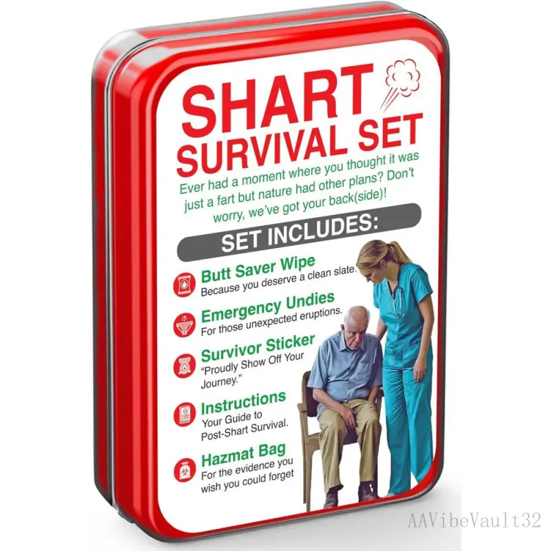 Shart Survival - Funny Gag Gift 2025 Boyfriend Gifts Includes Disposable Underwear, Hazmat Bag, Wet Wipe and More!Unique Stocking Suffers for Men Birthday Husband Teens Potty Humor Prank Him FartAAVibeVault32