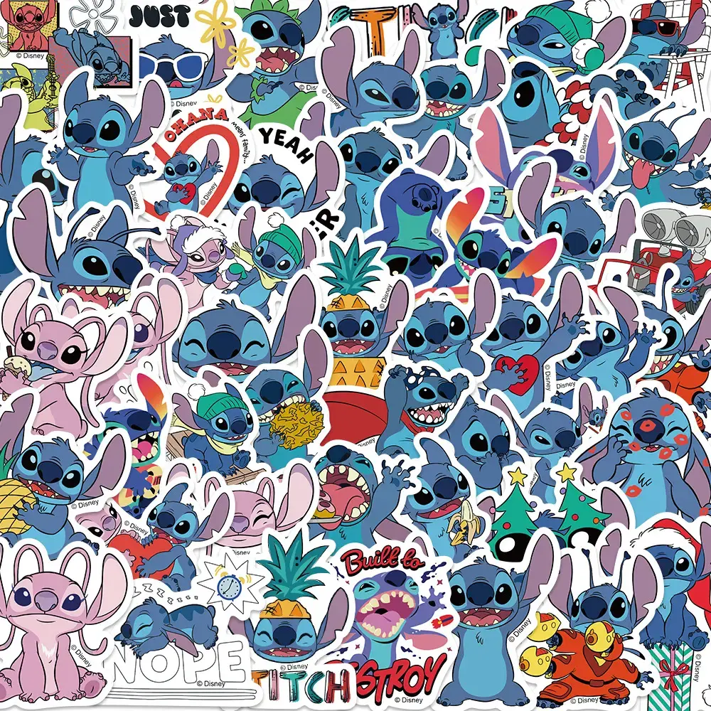 50 pcs Disney Stitch Stickers, Cartoon DIY Stickers Decoration for Waterbottle Computer Notebook Luggage Case