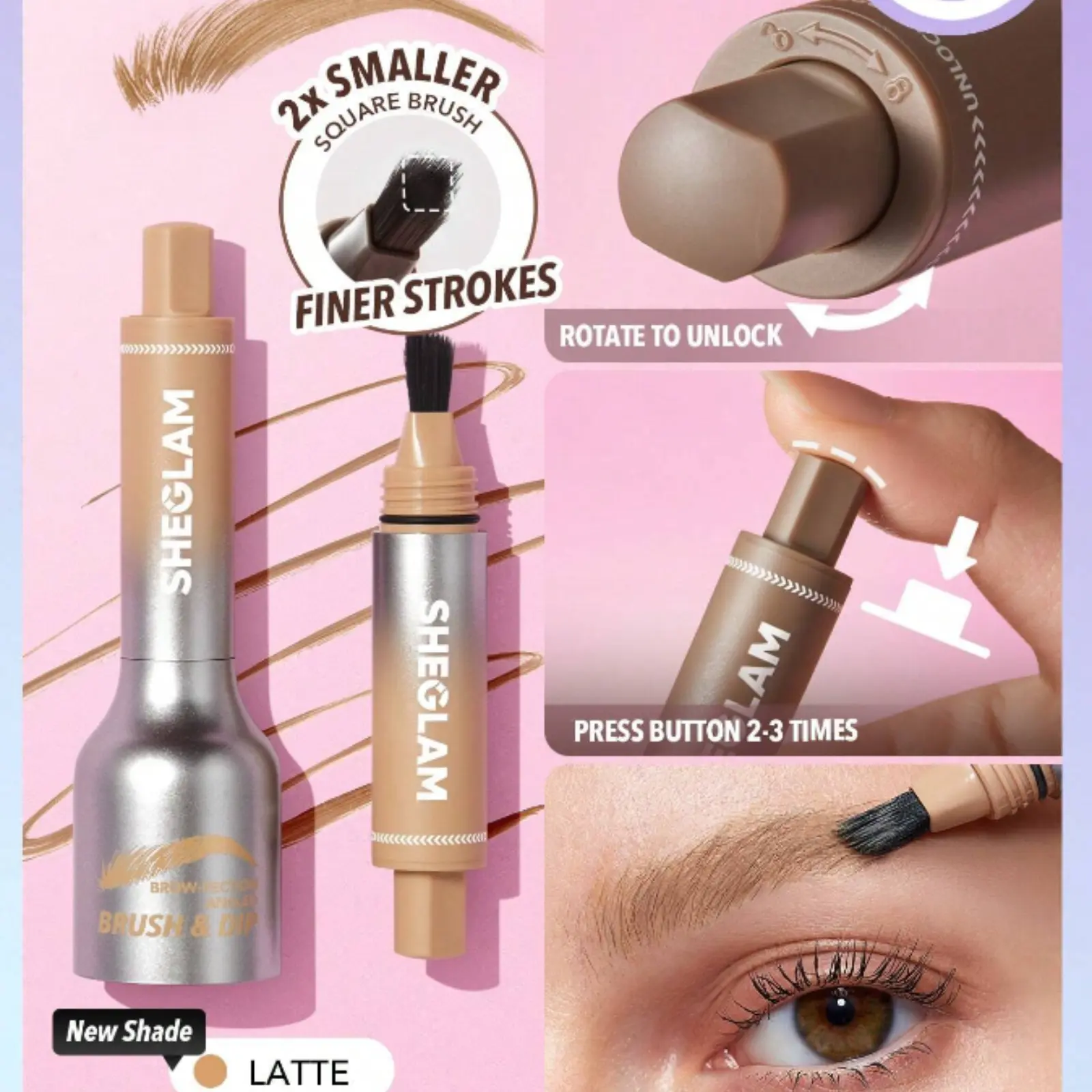 SHEGLAM Brow-Fection Angled Brush & Dip.