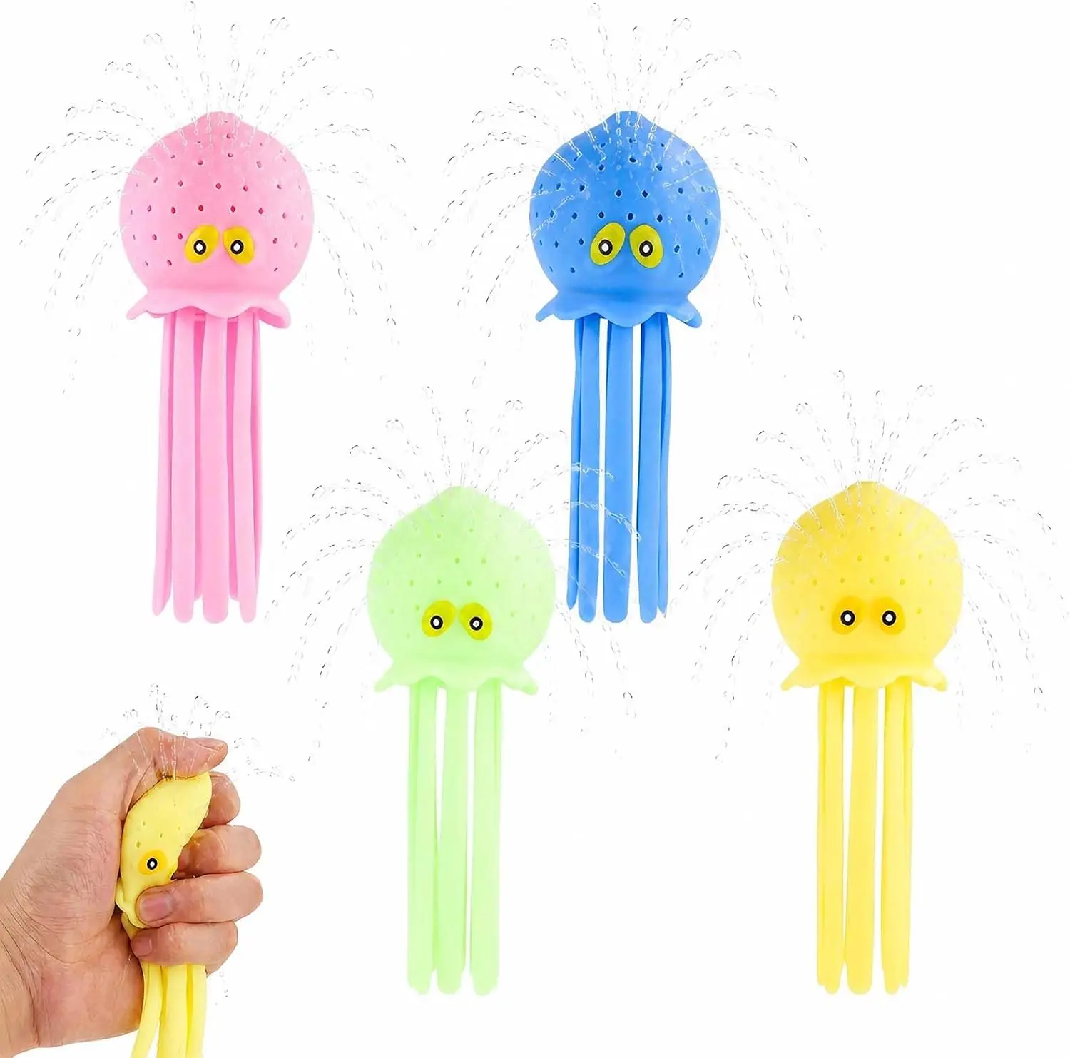 4pcs Octopus Water Balls, Multicolored Octopus Floating Pool Toys for Kids, Soft Sensory Octopus Bath Splash Toys for Swimming Pool, Beach, Bag Fillers, Party Favors, SummerGift.