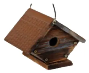 212 MAIN Wood Wren Bird House - Rustic Design, Metal Roof, Ready-to-Hang Bird Cage Accessory for Pet Supplies