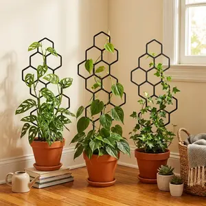 2-Piece 14.96x5.91-inch honeycomb plant climbing bracket, rust-proof design, suitable for potted vines and flowers, space-saving indoor and outdoor garden support frame, Climbing Plant Stand