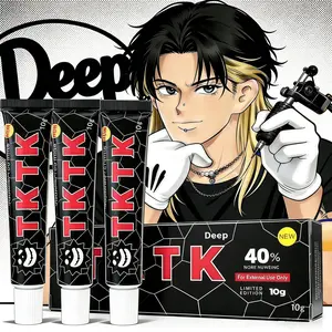TKTK Tattoo Cream, 3-Pack Tattoo Soothing Cream, 6 - 8 Hours forTattoos, Use Before Tattooing, Waxing & Piercing | TattooNursing Extra Strength | 10g | Black Basis 40% summerwins