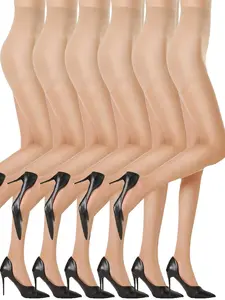 Women's Ultrafine Fiber Shaping Fit Leggings, 6-Pack Velvet Soft Non-See-Through Leggings, 60 Denier Slimming Tight Long Socks, Underwear, Womenswear