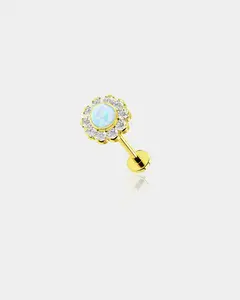 Opal Internally Threaded Titanium Labret Stud