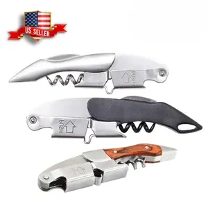 3 Pcs Corkscrew Wine Bottle Opener Waiters Key Double Hinged with Foil Cutter US Seller