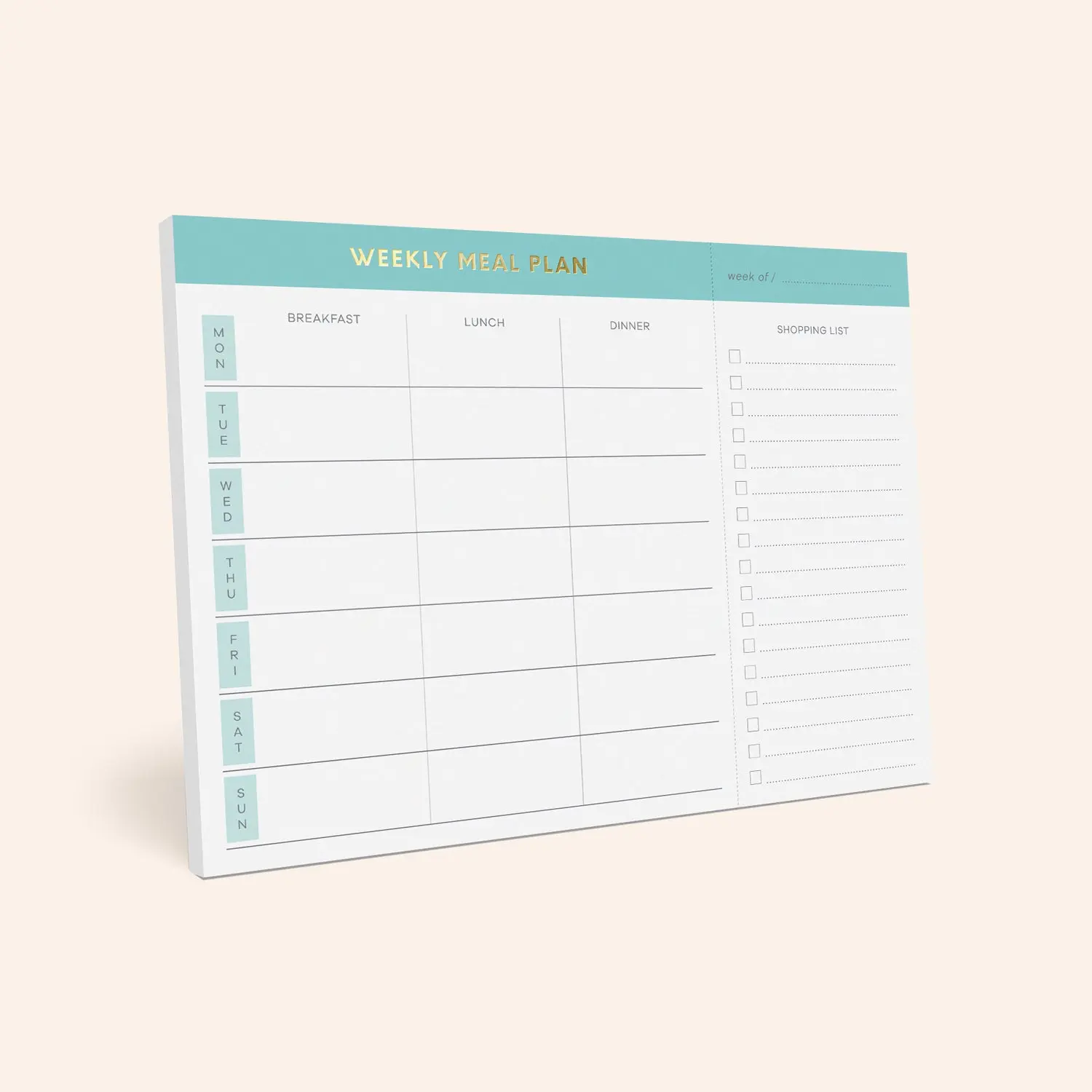 Weekly Meal Planner Notepad