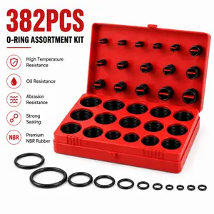 Metric Rubber O-Ring Assortment Kit – 382pcs Industrial Sealing Washers, for Pipeline, Agricultural Machinery & Hydraulic Maintenance Projects