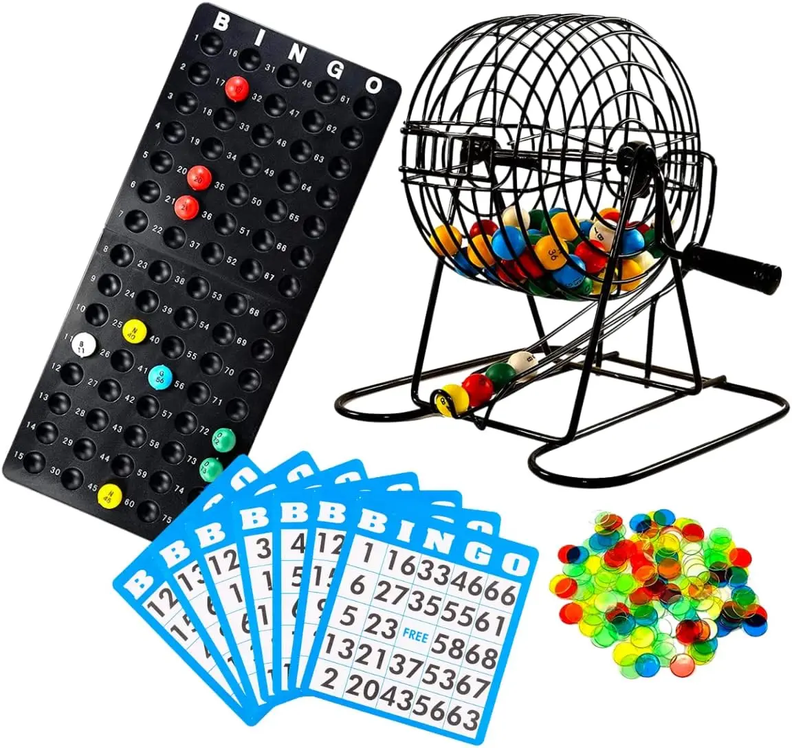 Deluxe Bingo Board Game Set by Regal Games - Includes Cage, Board, Balls, 18 Cards, and Chips