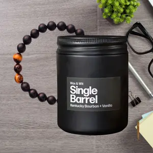 Wax & Wit Beaded Bracelet and Candle for Men, Gifts for Men, Jewelry for Men, Manly Candles - 9oz Aroma Decor