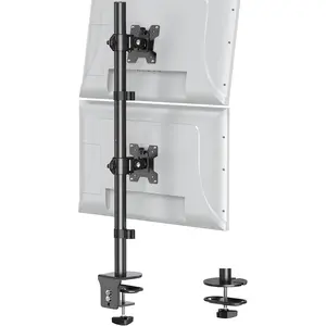 Vertical Dual  Stand with Height Adjustable, Stackable Mount for 2 Monitors, Swivel & Tilt Features, Height Range VESA 75/100