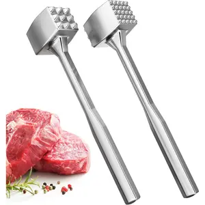 Meat Tenderizer 1 pcs Aluminium Mallet Dual-Sided - Tenderizer Tool Kitchen Pounder - Hammer for Tenderizing Ice Steak Stainless Veal & Chicken Safe Beater 1309479