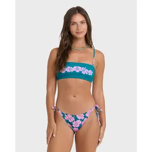 BILLABONG Mahalo Baby Reversible Tully Tube Bikini - Deep Lagoon, Women’s Tie-Side Maui Bikini Bottoms, Low Rise, Medium Coverage, Reversible Stretch Swim, for Summer Beach Pool