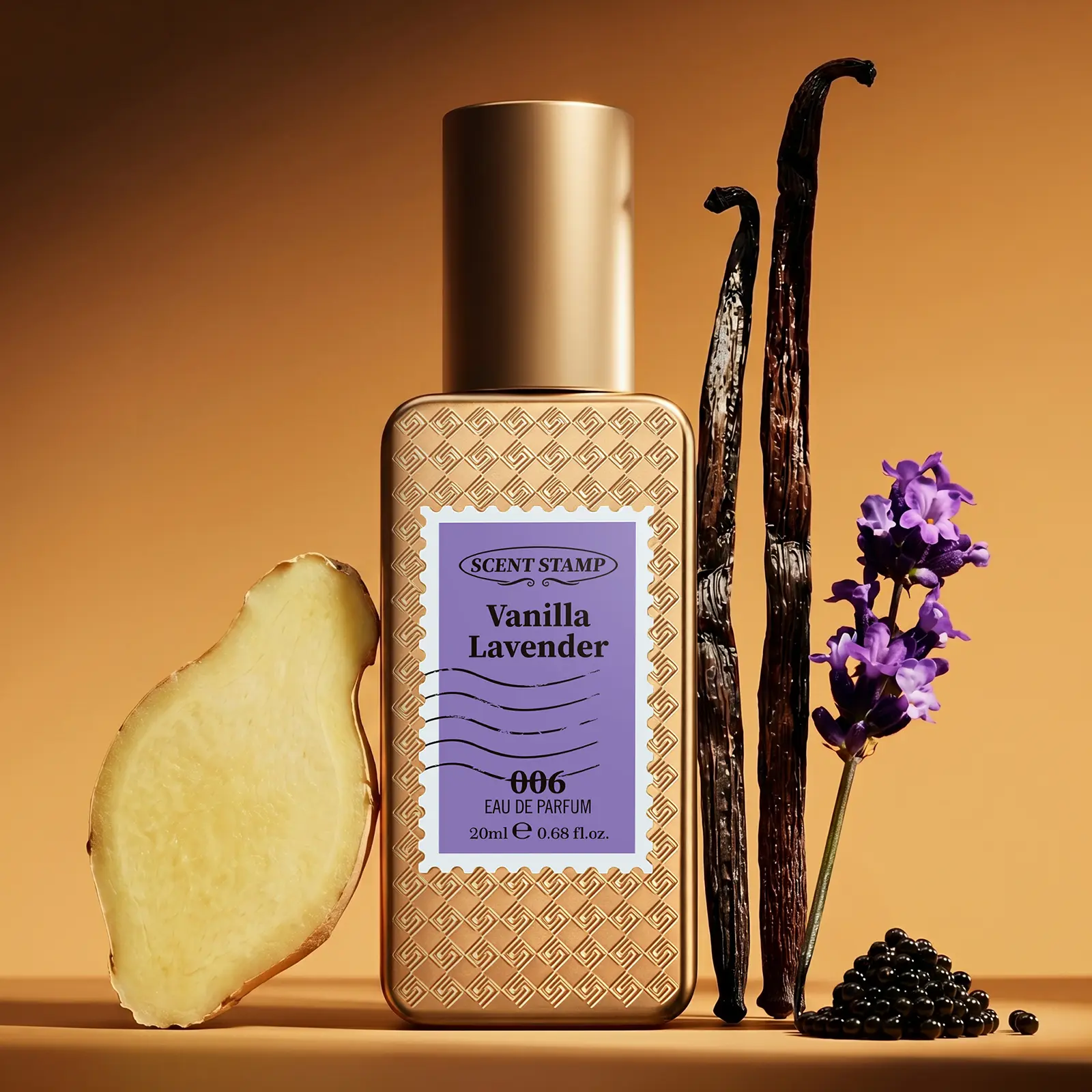 SCENT STAMP #006 Vanilla Lavender EDP - Unisex Aromatic Luxurious Scent, Captivating Floral Fragrance, Enchanting EDP Body Perfume, Soothing Gourmand Vibe, 0.68 fl.oz