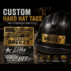 Custom Hard Hat Name Plate Stainless Steel | Veteran Made Personalized Welder & Refinery Name Tag | Polished Metal Badge for Tradesmen, Linemen & Blue Collar Workers