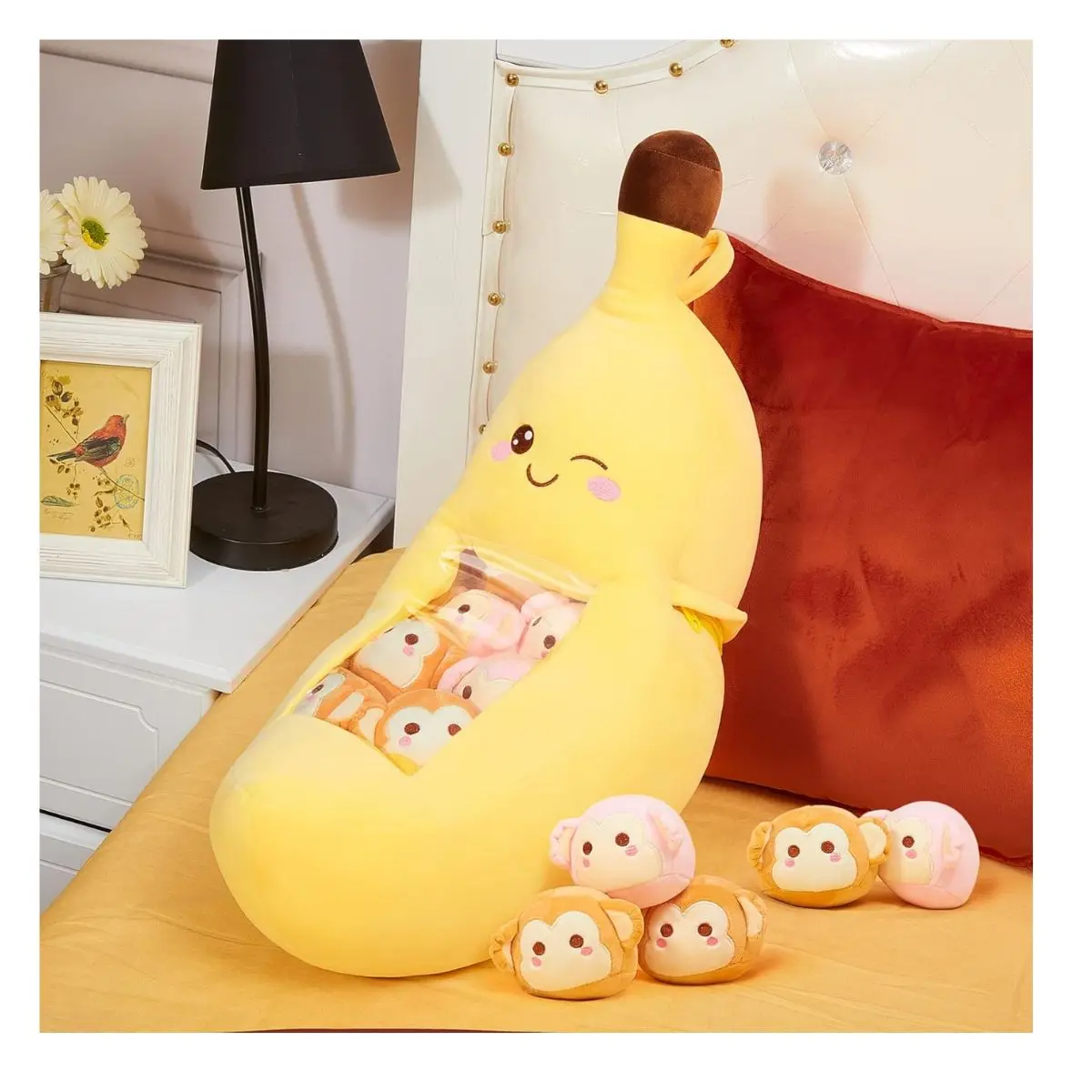 Cute Banana Stuffed Plush Pillow – Kawaii Emotional Support Cushion Gift
