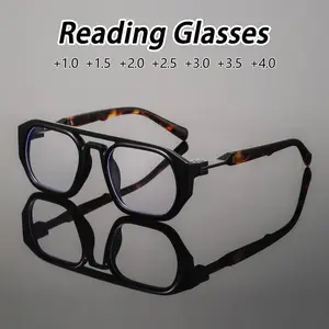 Men's Square Frame Bifocal Glasses, High Quality Eyeglasses, Stylish Square Frames, Unique American Style Casual Fashion Eyewear, Versatile and Elegant Design