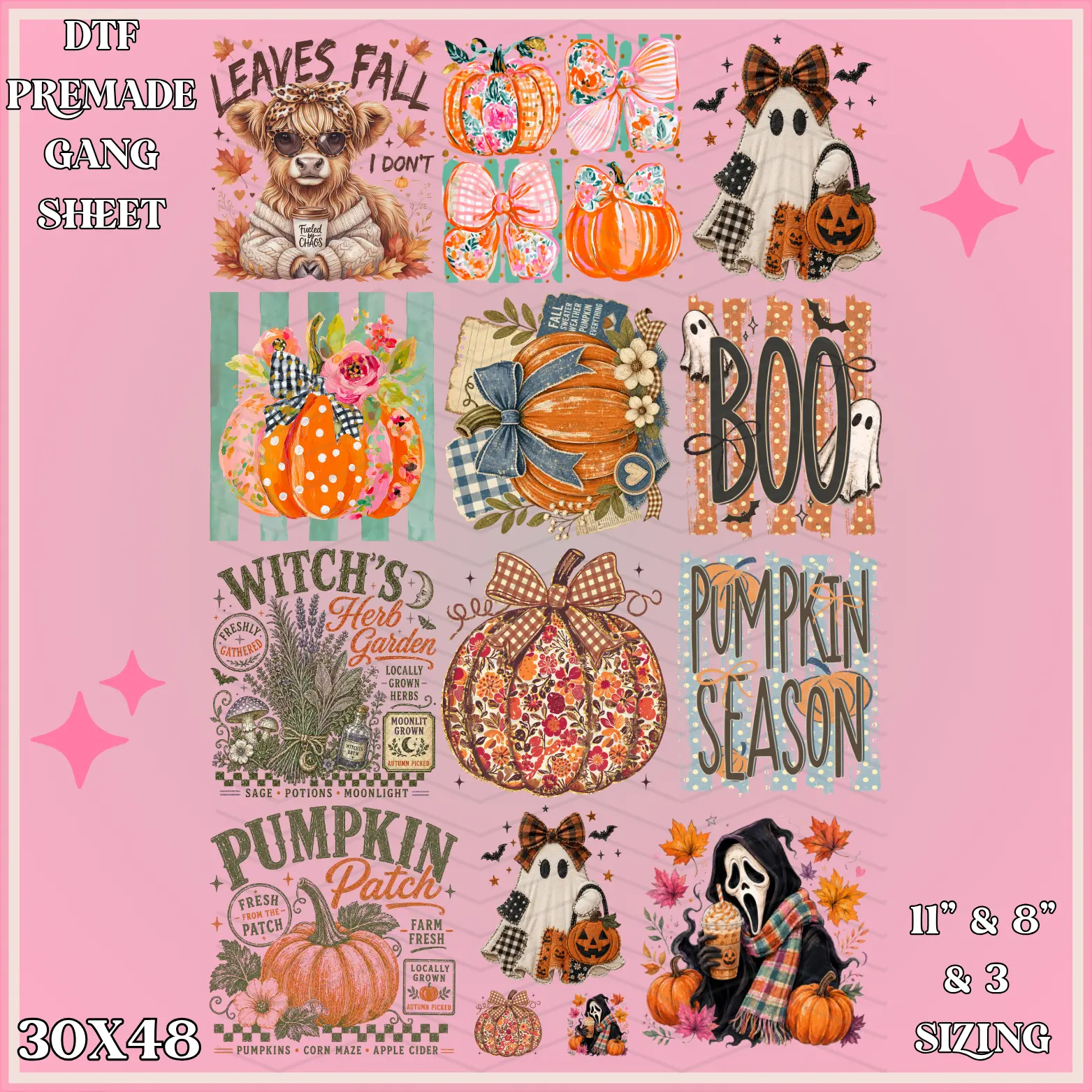 Pumpkin Season - 30x48 - PREMADE GANG SHEET