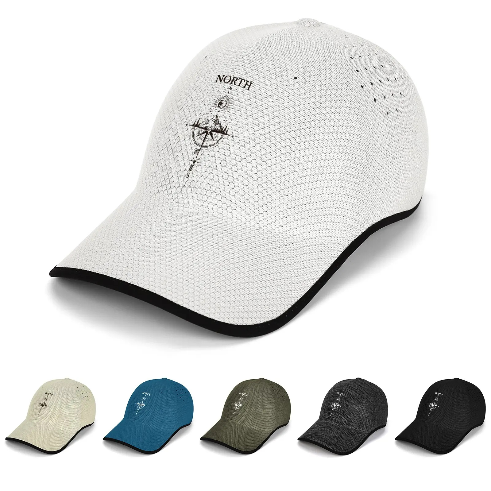 1Pc Seamless Splicing Compass Baseball Cap, Breathable Quick Dry Adjustable Washable Outdoor Hat, Lightweight Portable Casual Sun Cap for All Seasons, Golf, Tennis, Hiking, Travel, Beach and Party, Quick Drying Hat, Sports Outdoor Hats