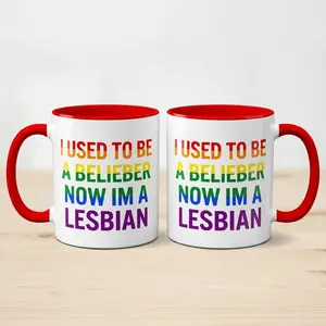 I Used to be a belieber now im a lesbian Mug, Gift Mug, gifts for office workers