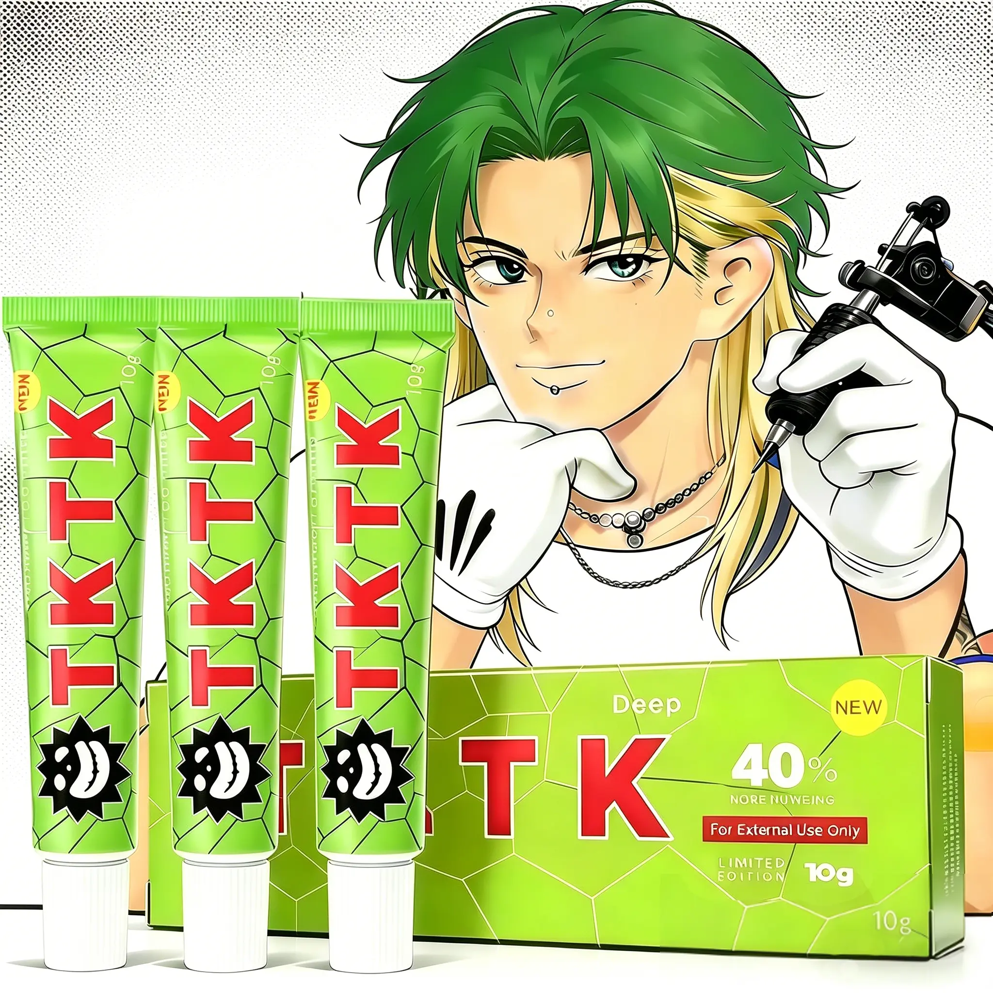 TKTK Tattoo Cream 3-Pack,  40% Deep Numbness Tattoo Soothing Cream, 6-8Hours Professional Tattoo Assistance ToolPainless Cream Waxing & Piercing | BestTattoo Care | 10g