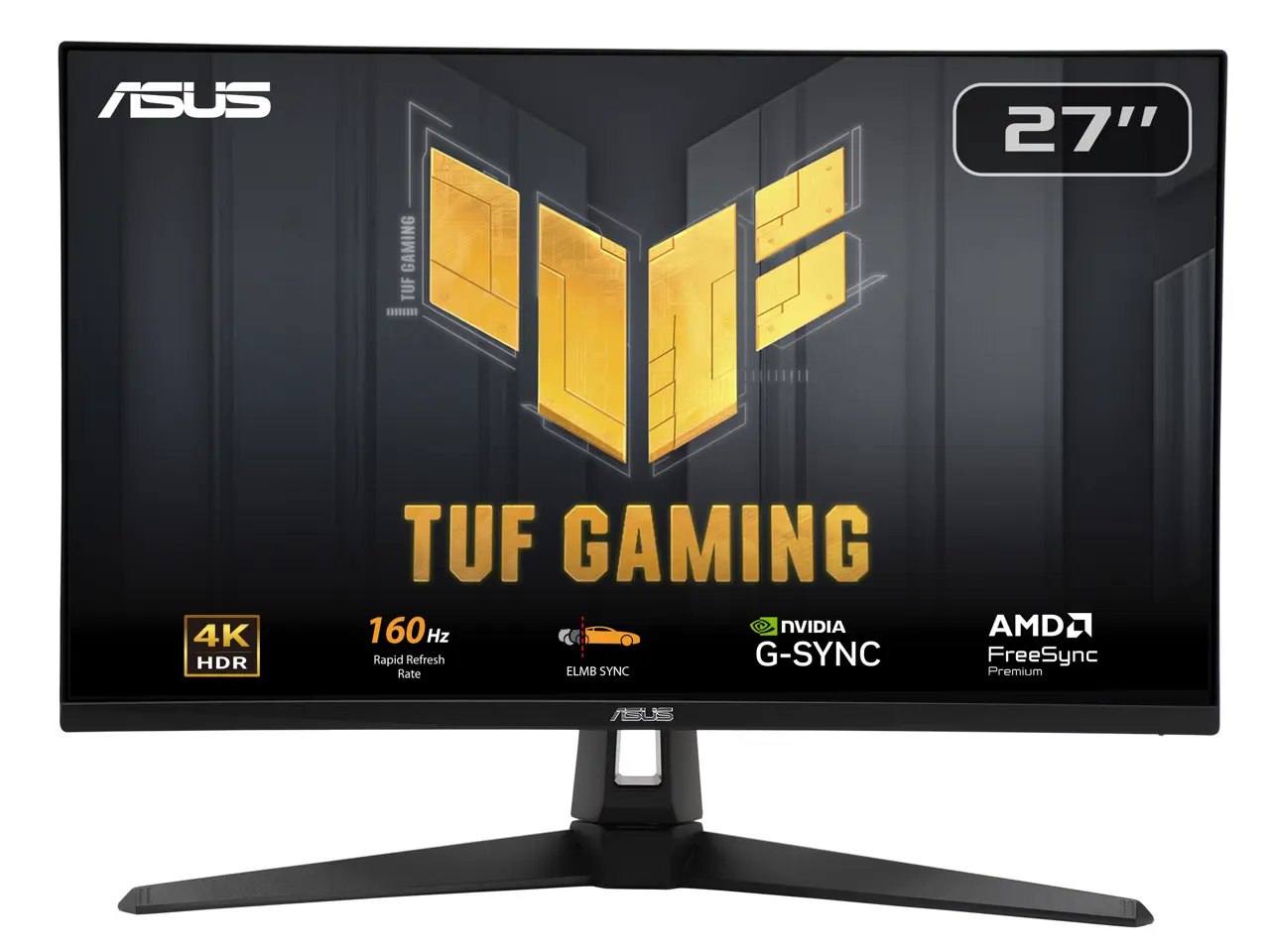 ASUS TUF Gaming 27 inch UHD 4K 160Hz IPS AMD FreeSync Premium & G-SYNC Compatible 1ms Built-in Speakers ELMB SYNC Gaming Computer Monitor VG27UQ1A