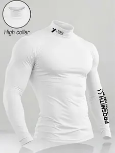 High Neck Tight-Fitting Sportswear, Athletic Style Activewear, High Performance Activewear, Warm & Protective Design, Ideal for Gym & Running, Casual Fitted Style, All Seasons Wear, Gym Top