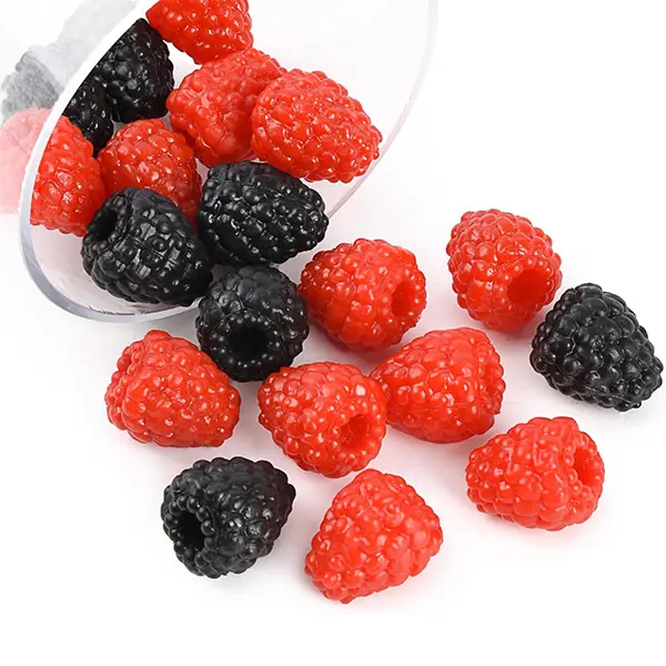 20Pcs Artificial Raspberry Fake Simulation Fruit Lifelike Raspberries for Wedding Table Centerpieces Basket Display Home Kitchen Decor Photography Props