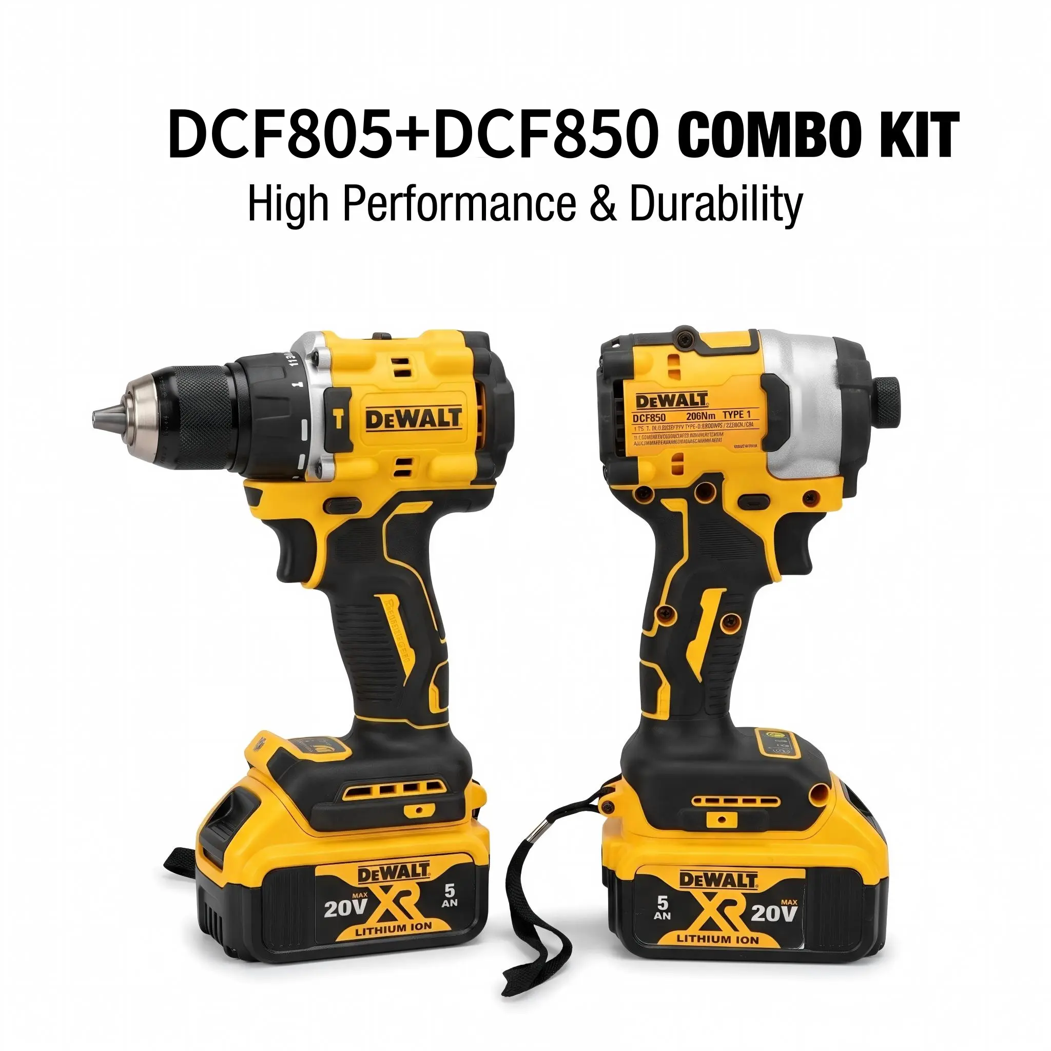 DeWalt DCF805 cordless impact Drill-DCF850 Impact Driver Combo Kit 4-mode drive control construction task