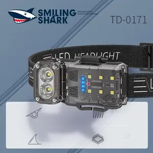 【TD-0171】Smilingshark multifunctional headlights, induction function, magnetic suction function, 180°rotating light head, stable clip, not easy to fall off, ABS