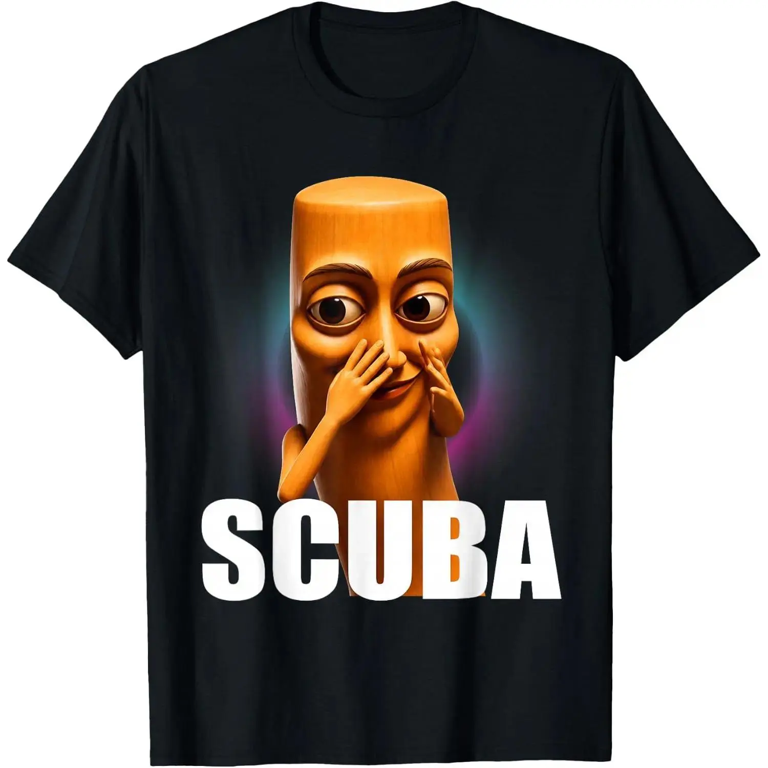 Men's Unisex Scuba Tung Tung Sahur Meme Inspired Graphic Print Tee - Athletic, Basic, Loose-Fit, Casual Cotton Short-Sleeve Streetwear Top - All Seasons Apparel Gift for Meme Lovers