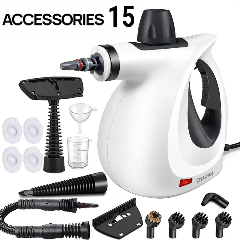 Dauhor 2500W Handheld Pressurized Steam Cleaner, Household Electric Mop with 15 Accessories for Multi-Surface Cleaning in Kitchen, Bathroom