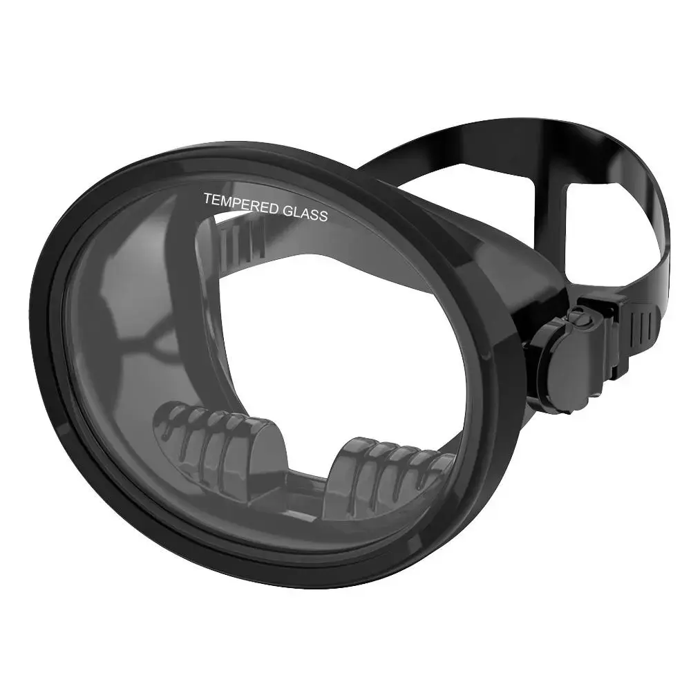 Oval Diving Mask, Classic Retro-style Panoramic Wide View Scuba Goggles, Tempered Glass Lens Diving Mask for Adults, Sport Diving Gear