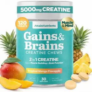 Gains & Brains 5g Creatine Chews NSF Certified - 3rd Party Tested