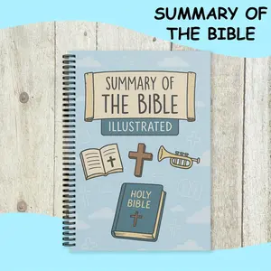 Christian Bible Journal (Spiral Bound) - Blue Cover with Gold Lettering, Bible Study Planner with Daily Readings, Scripture Reflections, and Spiritual Growth Features, Planner Notebook
