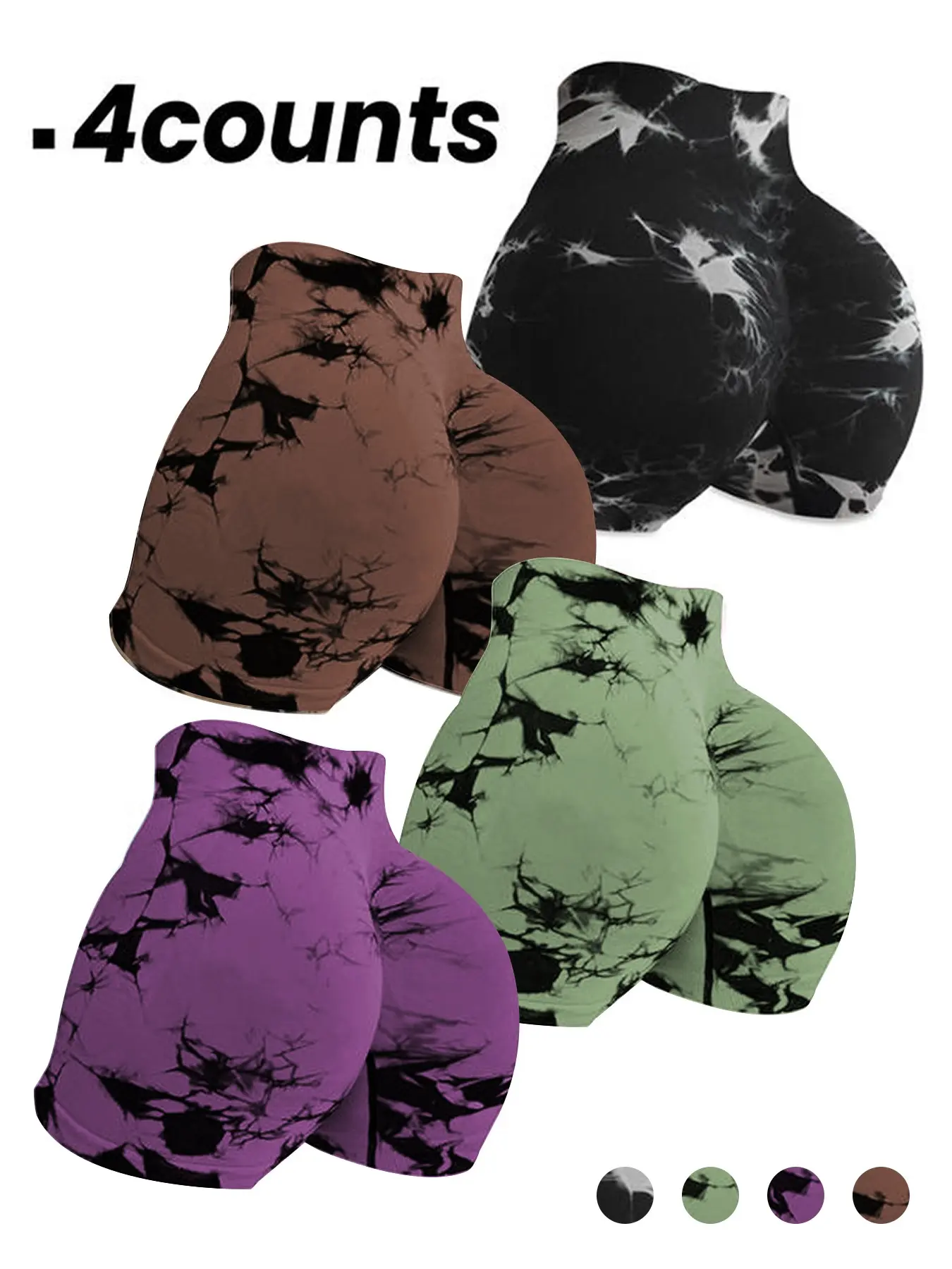 Black + Brown + Light Green + Purple