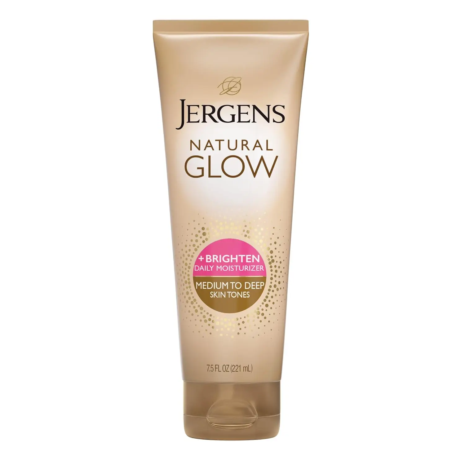 Jergens Natural Glow Self Tanner Body Lotion - Sunless Tanning, Medium-Deep Skin Tone, Daily Moisturizer with Coconut Oil, Vitamin E, Antioxidants, 7.5 Oz, Gradual Color Development