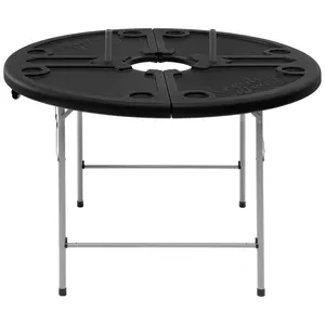 Creole Feast Foldable 47-inch Round Crawfish Table, Seafood Table, Camping Portable Table for Both Indoor & Outdoor Use, Black