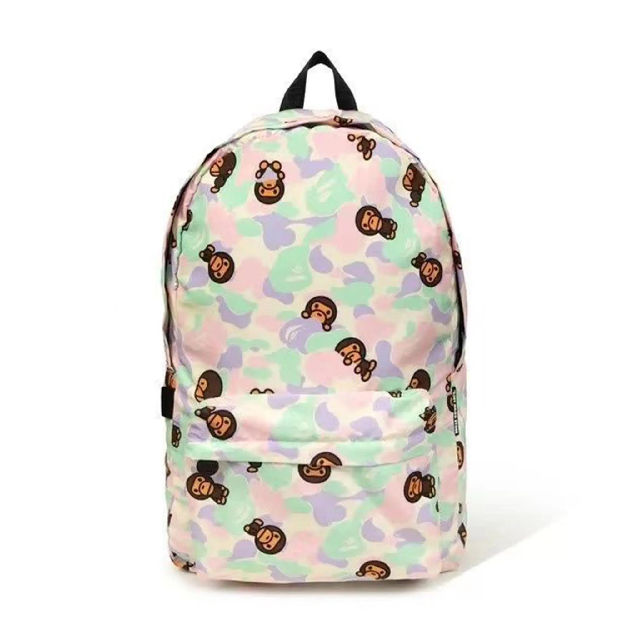 Baby Milo Print Backpack, Cartoon Monkey Shark Pattern Casual Daypack, Baby Milo Lightweight Large Capacity Waterproof School Backpack for Teen Girls Boys Students Travel Daily Use