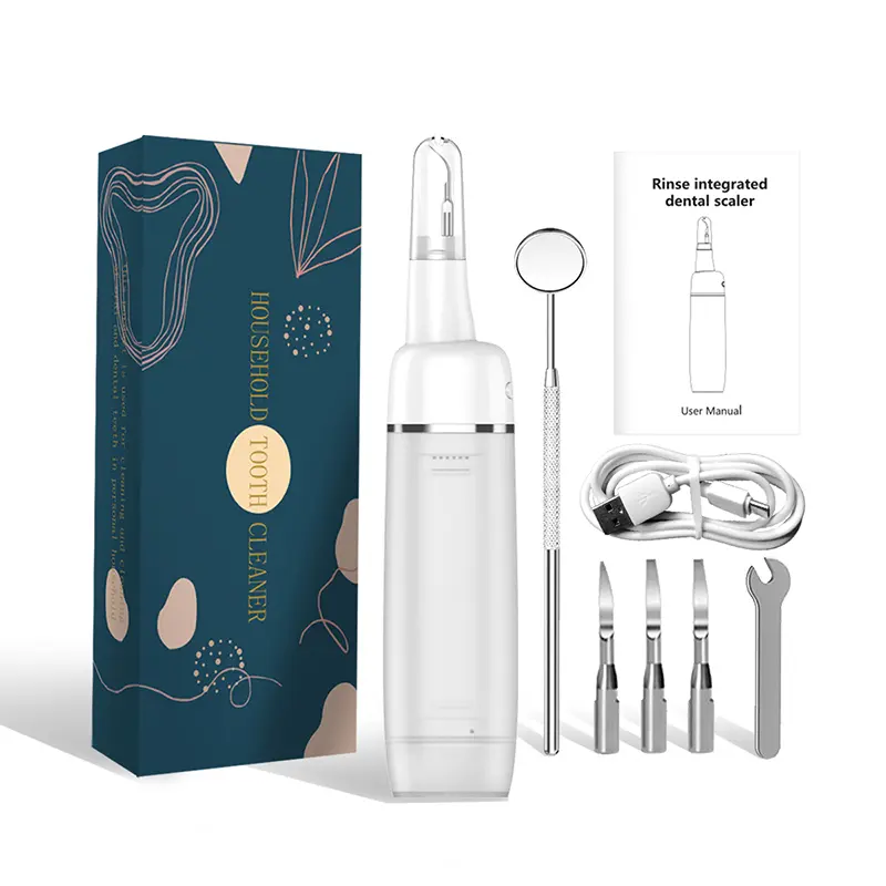 Plaque Remover with Water, Ultrasonic Dental Scaler for Calculus & Tartar Removal, LED Light, 5 Modes, Rechargeable Cordless Teeth Cleaning Kit for At-Home Oral Hygiene Care