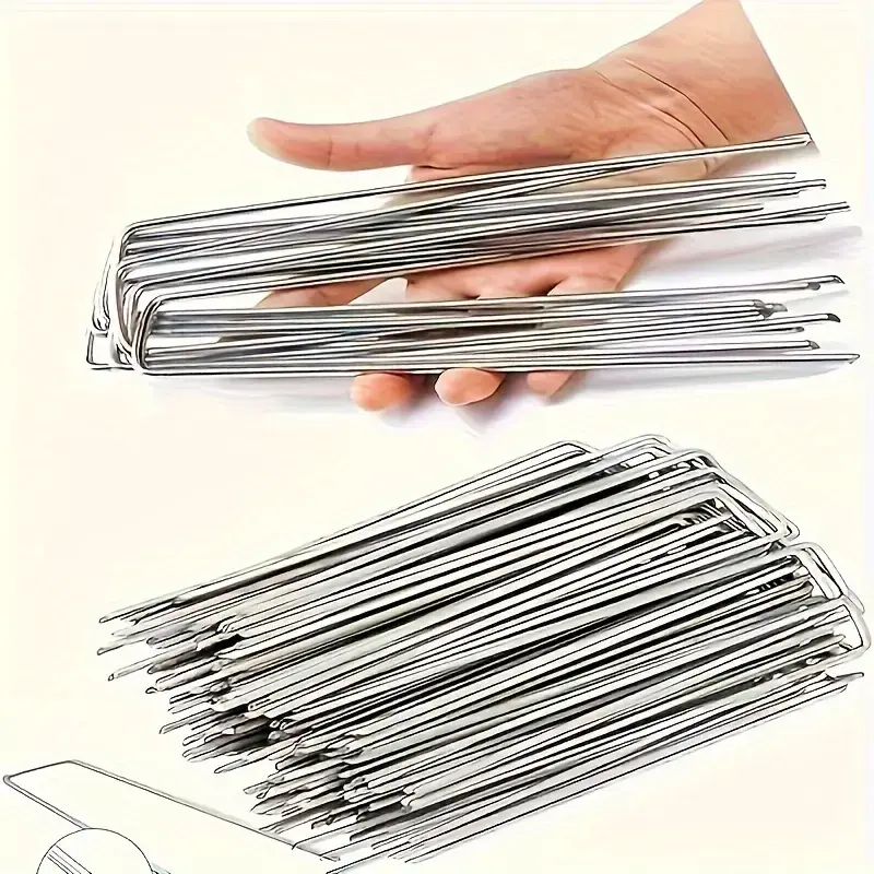 30 Pack U-Shaped Thickened Zinc Steel Garden Spikes, Multipurpose Landscape Ground Spikes, Easy to Install, Used to Secure Weed Barrier Fabric, Irrigation Fences, Outdoor Holiday Lights, Agricultural Tarps, Garden Pipe Fixing Wire Mesh Spikes