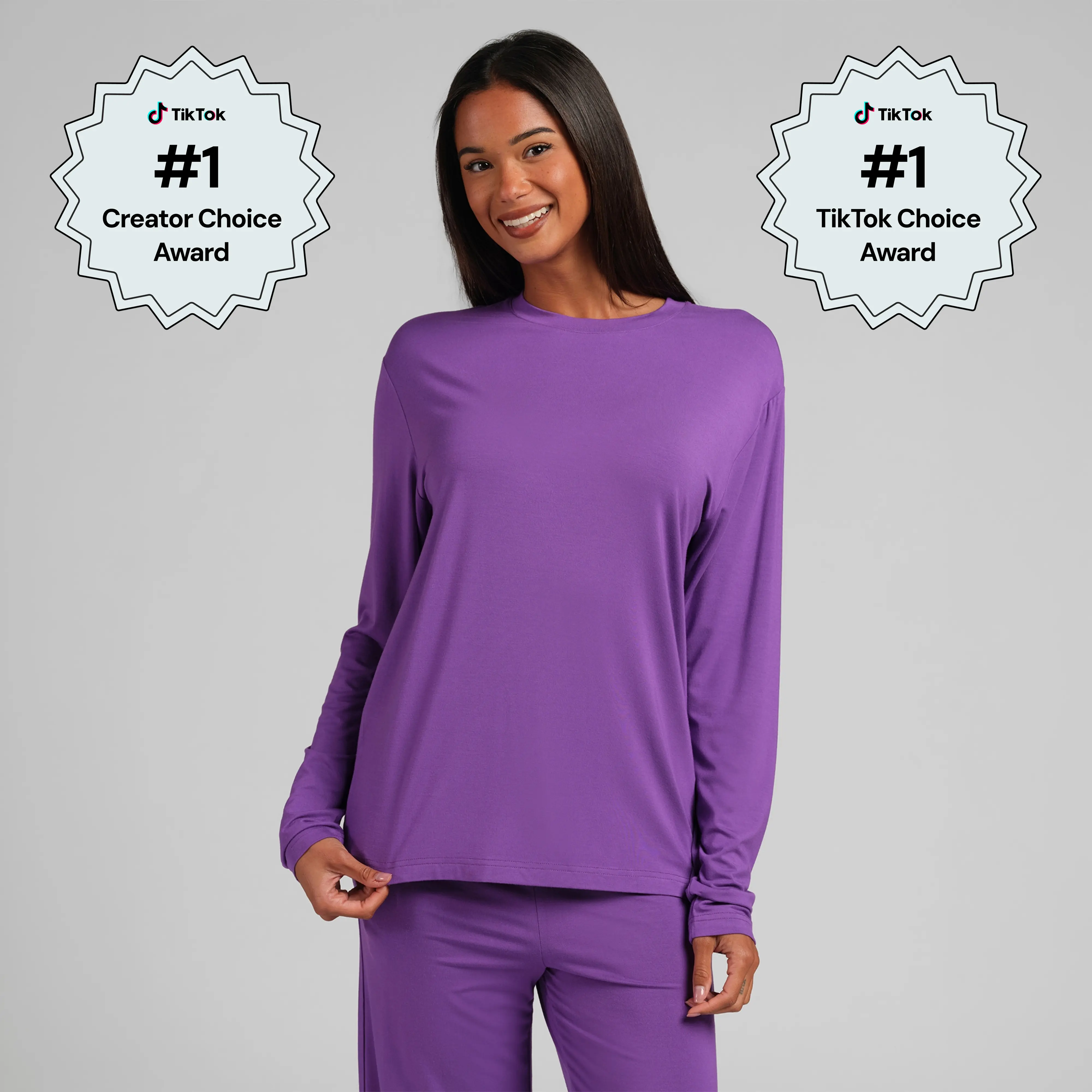 Comfrt | Cloud Lounge Long Sleeve Tee | Everyday Super Soft Stretch Long Sleeve Top