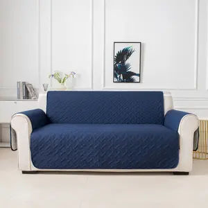 Pure Color Cotton Sofa Cover, Ultrasonic Embossed Pet Sofa Pad, Dustproof Protector, Home Decor, Fits 1-3 Seater, All Seasons