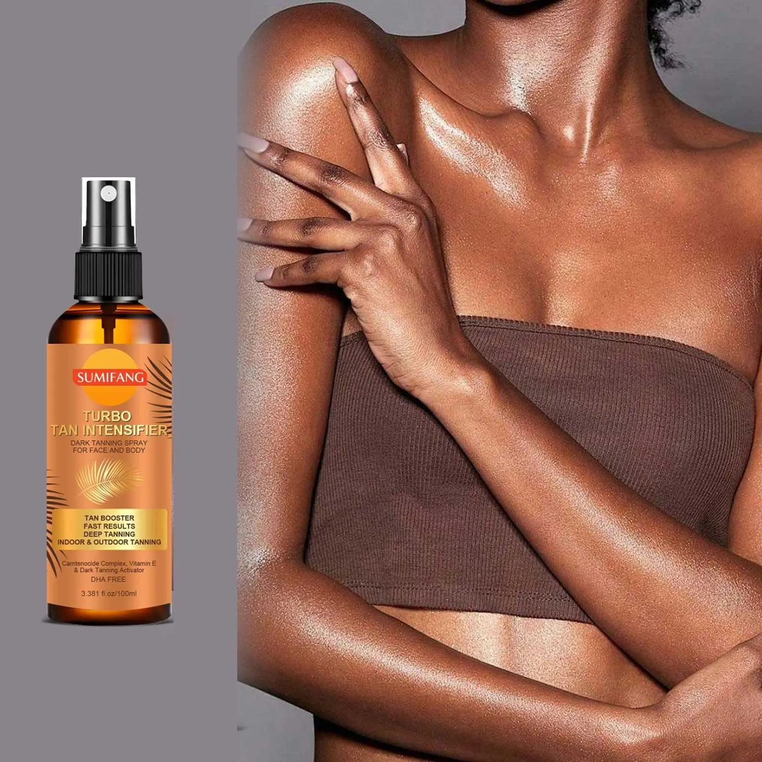 Coconut Sandalwood Bronzing Sunscreen Spray 100ml | Accelerates tanning for a natural bronze radiance complexion | DHA-free formula with collagen peptides and niacinamide for nourishment Nourishing Body Care Tanning Products