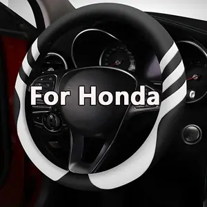 14.5-15 Inch Faux Leather Car Steering Wheel Cover for Honda, Easy to Install, Skin-Friendly Fabric, Non-Slip, Ergonomic Soft Skin Comfort, All-Season Universal Fit, Ergonomic Comfort|Stylish Wheel Cover|Soft Skin Cover, Car Wheel Cover with Inner Ring