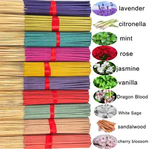 7 Sets of 140 Incense Sticks, Rose Lavender Sandalwood Jasmine Mint Cherry Vanilla Sage Dragon Blood Scents, Home Office Yoga Meditation, Scented