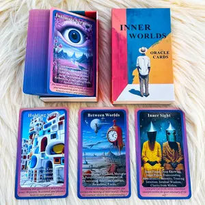 Inner World Oracle Cards, Beginner Level, 50 Emotion Oracle Cards, Self-Cognition, Intuition Guidance, Explore Inner Universe, Visual Stimulation Cards